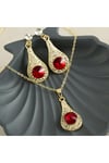 Oval Taşlı Set Kolye