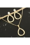 Oval Taşlı Set Kolye