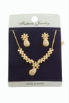 Oval Zirkon Taşlı Set Kolye