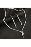 Tamtur Zirkon Taşlı Lüks Kararmaz Set Kolye 3 mm