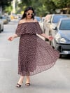  MILENA Puantiye Elbise Kahverengi 
