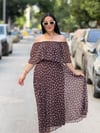  MILENA Puantiye Elbise Kahverengi 