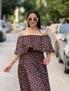  MILENA Puantiye Elbise Kahverengi 