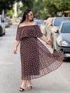  MILENA Puantiye Elbise Kahverengi 