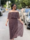  MILENA Puantiye Elbise Kahverengi 