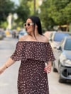  MILENA Puantiye Elbise Kahverengi 