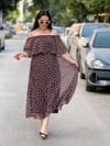  MILENA Puantiye Elbise Kahverengi 