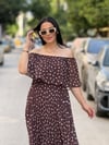  MILENA Puantiye Elbise Kahverengi 