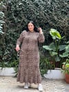 BALIKÇI YAKA LEOPAR ELBİSE