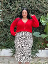 BEYAZ ZEBRA DESEN SATEN ETEK 