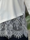Ethereal Tasarım Tül Detay Beyaz Tişört