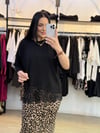 Ethereal tasarım tül detaylı siyah bluz 
