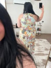 HALTER YAKA ETNİK DESEN ELBİSE
