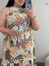 HALTER YAKA ETNİK DESEN ELBİSE