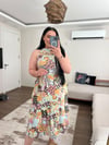 HALTER YAKA ETNİK DESEN ELBİSE