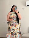 HALTER YAKA ETNİK DESEN ELBİSE