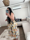 HALTER YAKA ETNİK DESEN ELBİSE