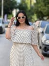 MILENA Puantiye Elbise Ekru 