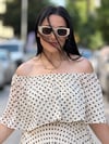 MILENA Puantiye Elbise Ekru 