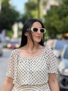 MILENA Puantiye Elbise Ekru 