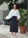 NOIR DOTS Midi Etek Lacivert 