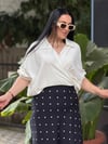 NOIR DOTS Midi Etek Lacivert 