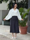 NOIR DOTS Midi Etek Lacivert 