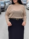 Nude Shine Siyah Krem Elbise