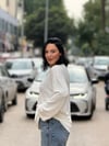 POMELLA OVERSİZE TRİKO BEYAZ