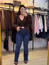 POMELLA TRİKO BLUZ KAHVERENGİ