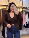 POMELLA TRİKO BLUZ KAHVERENGİ