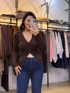 POMELLA TRİKO BLUZ KAHVERENGİ