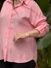 PURE DOKULU PEMBE GÖMLEK 