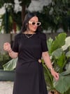 RUBINA Broş Detay Elbise Siyah 