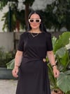 RUBINA Broş Detay Elbise Siyah 