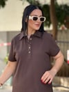 RUBY Polo Elbise Kahverengi 