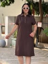 RUBY Polo Elbise Kahverengi 