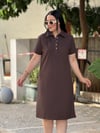 RUBY Polo Elbise Kahverengi 