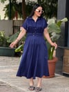 SCARLET GRACE Lacivert Midi Elbise