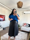 SİYAH PİLELİ ETEK 