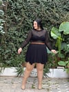 TRANSPARAN TRİKO SİYAH BLUZ