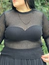 TRANSPARAN TRİKO SİYAH BLUZ