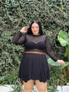 TRANSPARAN TRİKO SİYAH BLUZ
