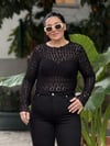 Vogue Siyah Dantel Bluz
