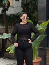 Vogue Siyah Dantel Bluz