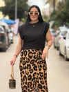 Wilda Leopar Desenli Midi Etek