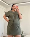 Yeşil Bağcıklı Basic Elbise