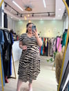 zebra desen viskon elbise