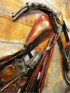 Kabartmalı Motorsiklet Ahşap Yağlı Boya Tablo 90x120 cm