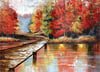 Göl Ahşap Yağlı Boya Tablo-120x90 cm